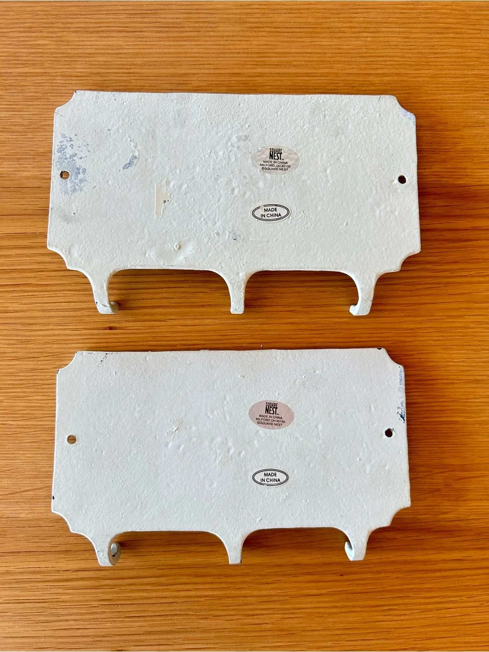 HERS and HERS White Cast Iron Wall Hook Plaque by Square Nest White
